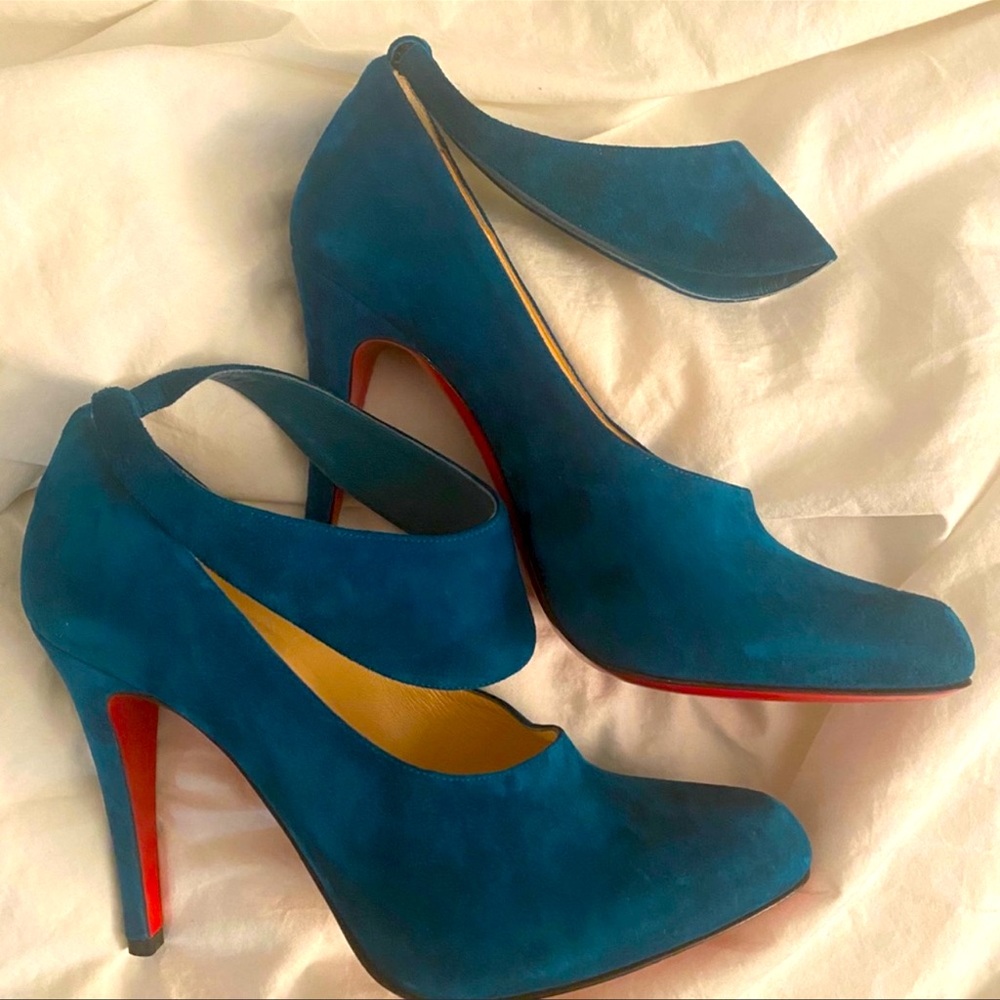 Louboutin 4 inch heels with ankle strap
